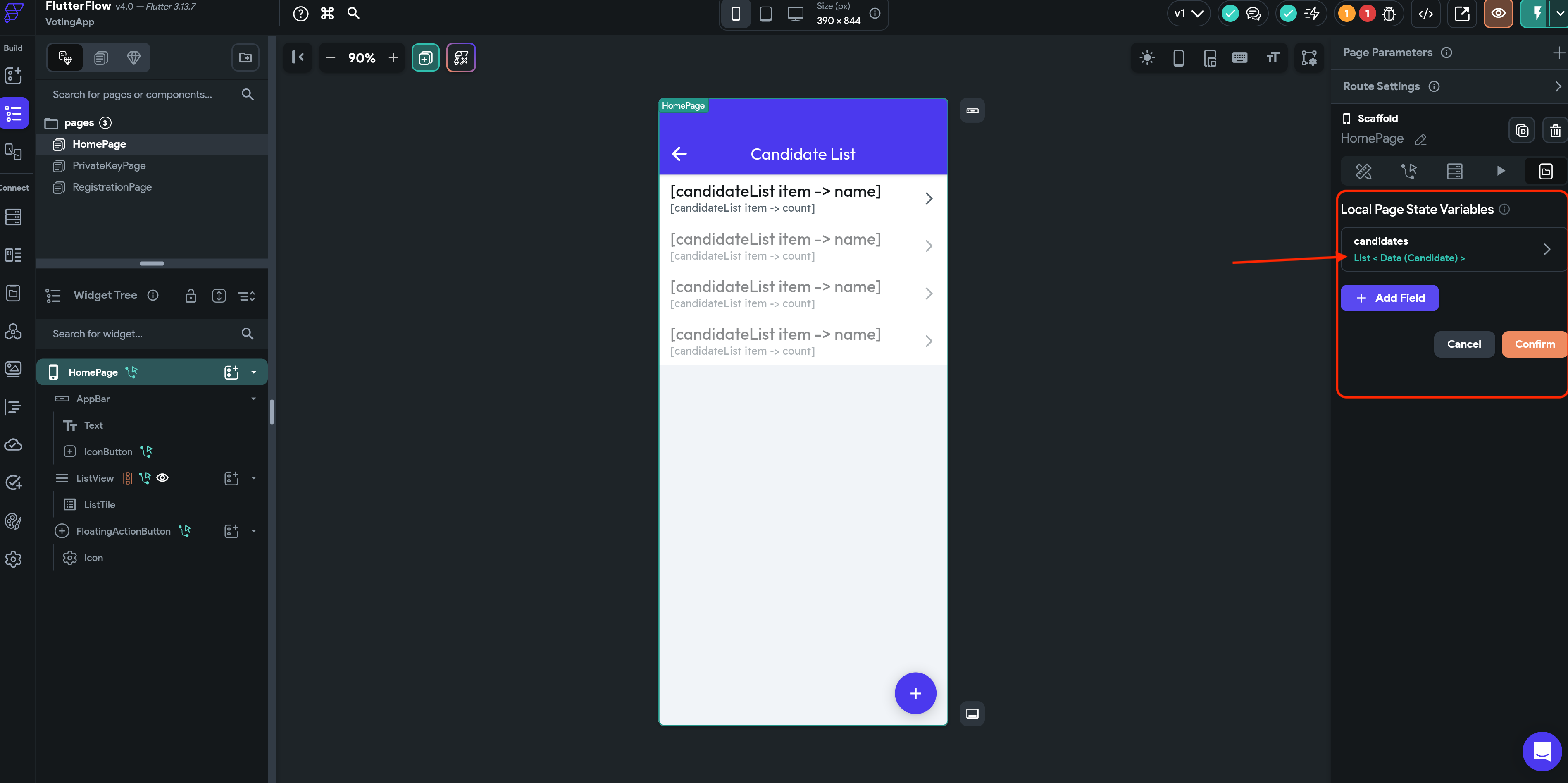 Create local state variable